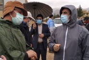 بازدید بارانی استاندار از برخی معابر و محلات شهر یاسوج