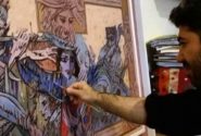 راه یابی اثر نقاشی هنرمند کهگیلویه وبویراحمدی به اولین دوسالانه نقاشی شاهنامه نگاری مشهد